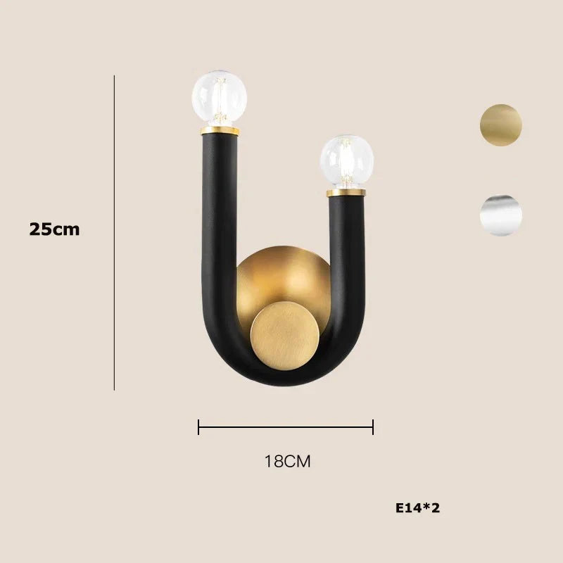 DecorBites™ Black Aluminum Tube Dimmable LED Chandelier with U-Shaped Design