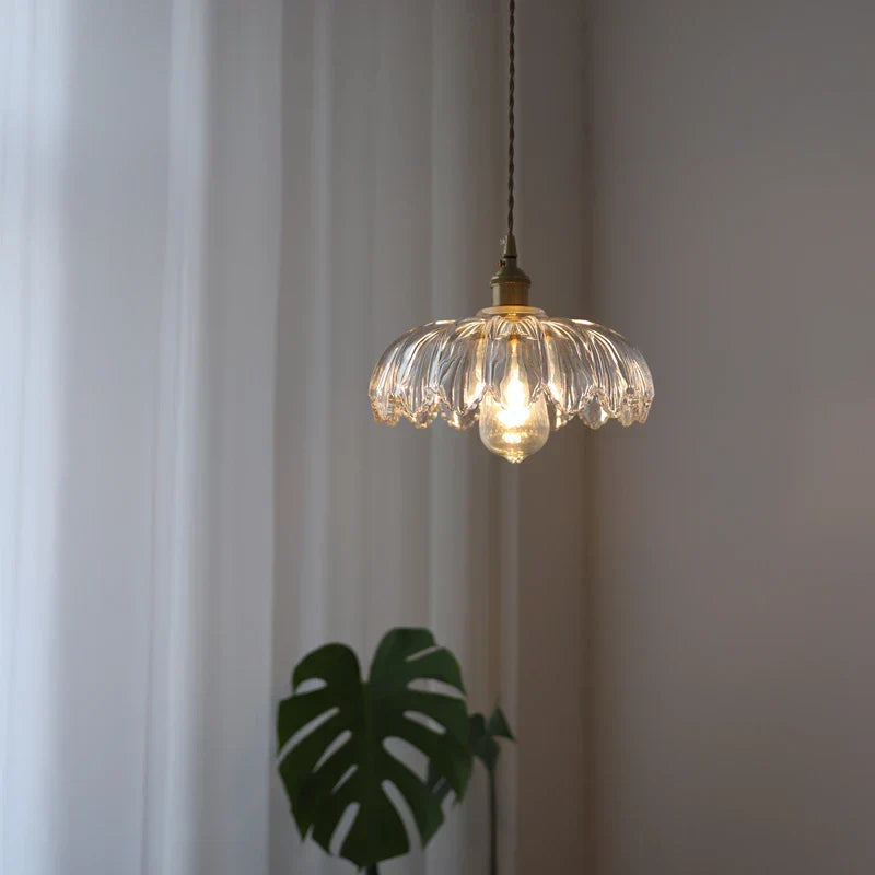 DecorBites™ Glass Industrial Pendant Light: Loft Style Fixture with Copper Socket for Home Decor