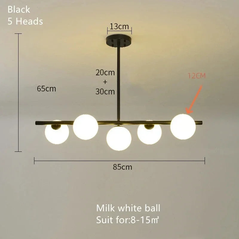 DecorBites™ Bean Glass Chandelier: Modern Magic Lighting for Kitchen Living Room Bedroom