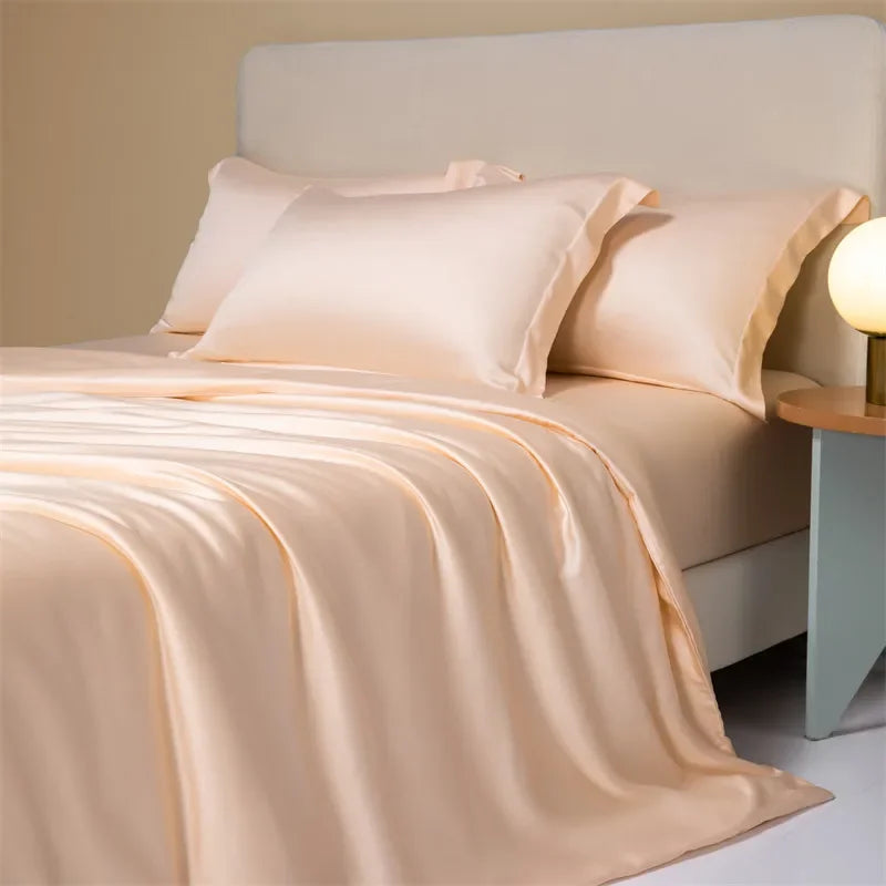 DecorBites™ طقم مفروشات من القماش الطبيعي 120S، ملاءة صيفية مبرّدة ملائمة للبشرة، مفروشات لطيفة على الجلد