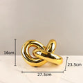 DecorBites™ Gold-plated Knot Ornaments: Modern Geometric Resin Desk Decor & Room Craft