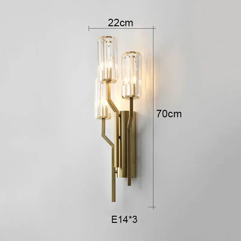 DecorBites™ Crystal Wall Lamp: Luxury LED Indoor Lighting for Bedroom & Living Room