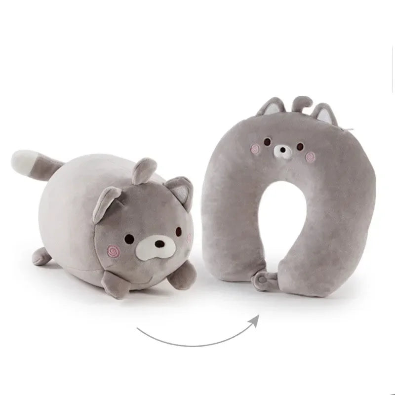 DecorBites™ Cute Plush Animal Neck Pillow for Comfortable Travel & Office Rest