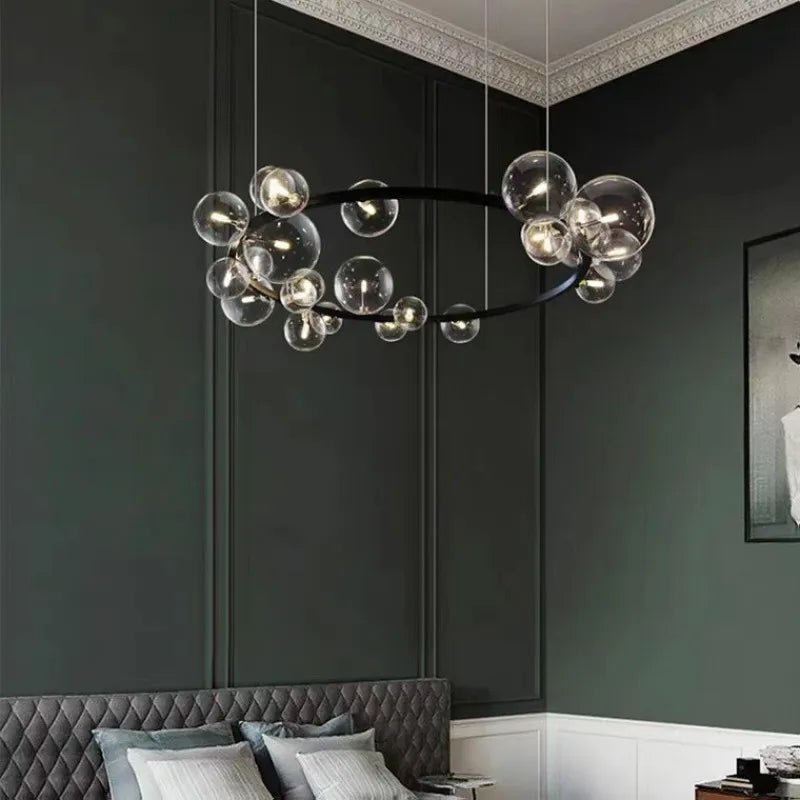 DecorBites™ Glass Ball G9 LED Chandelier: Modern Minimalist Nordic Design