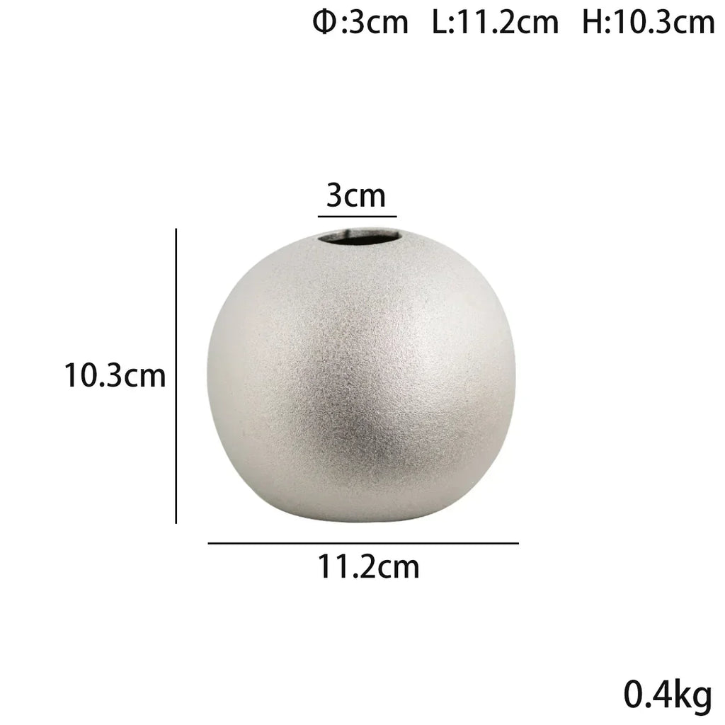 DecorBites™ Geometric Gold & Silver Vase for Chic Flower Arrangements & Home Decor