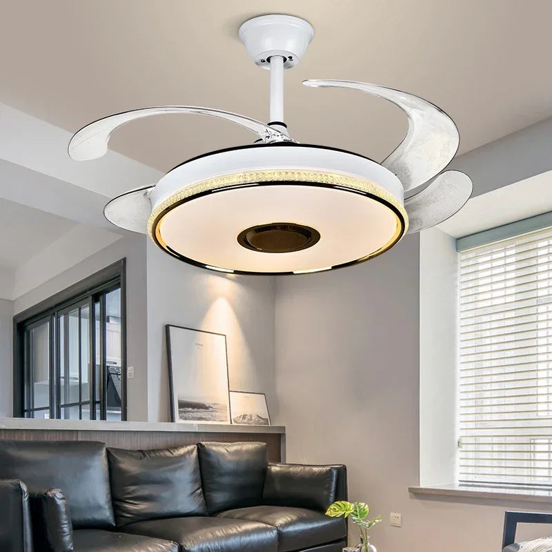 DecorBites™ 90 Modern Ceiling Fan with Bluetooth Speaker, LED Light, and Remote Control