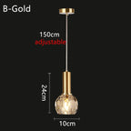 Nordic Modern Crystal Accent Pendant Light