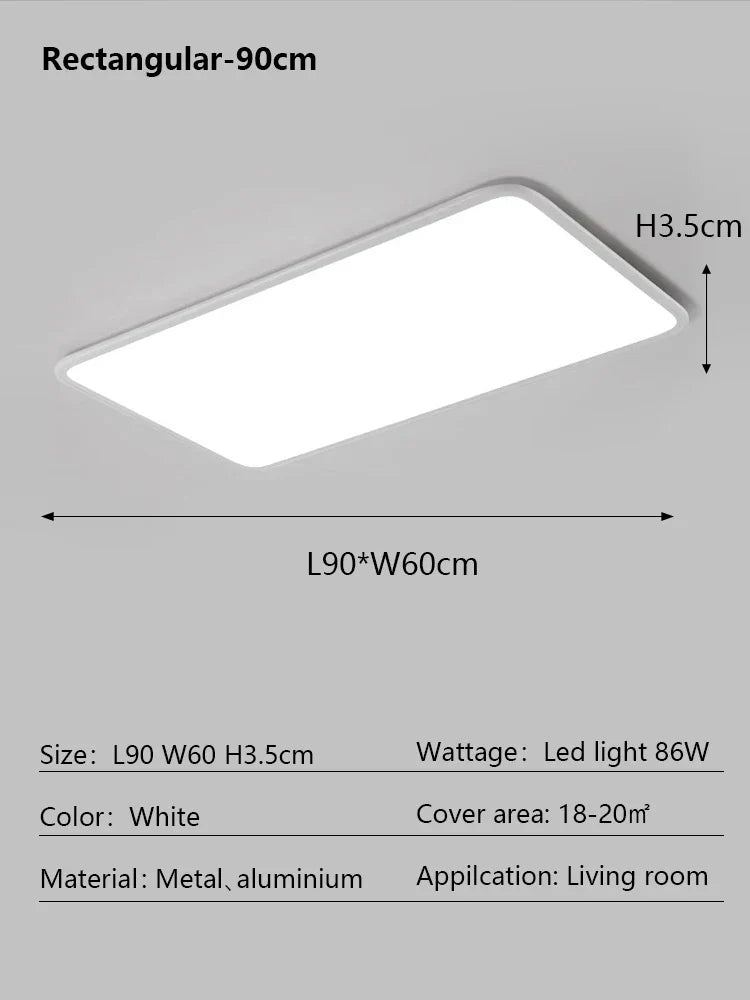 DecorBites™ LED Ceiling Light: Nordic Style Ultra Thin Square Lamp for Living Room and Bedroom