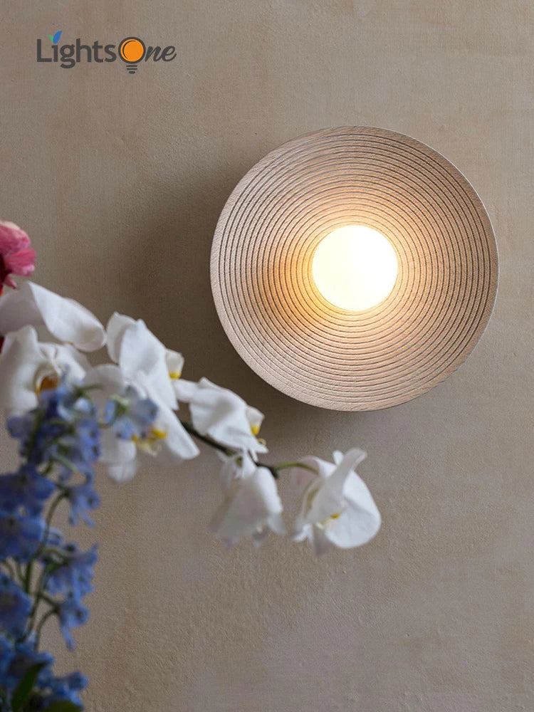 DecorBites™ مصباح جداري ياباني ريترو لغرفة النوم إضاءة بجانب السرير فن وابي سابي ديكور