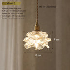 Vintage Green Glass Pendant Light With Brass Details