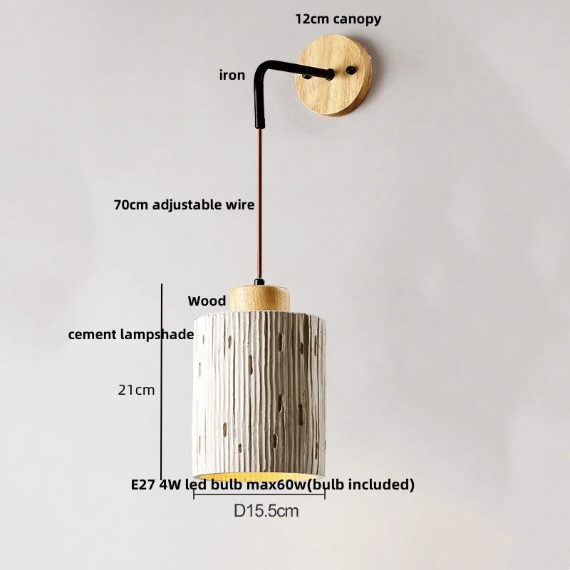 DecorBites™ Japanese Style LED Wood Wall Light with Pull Chain Switch for Bedroom and Restaurant