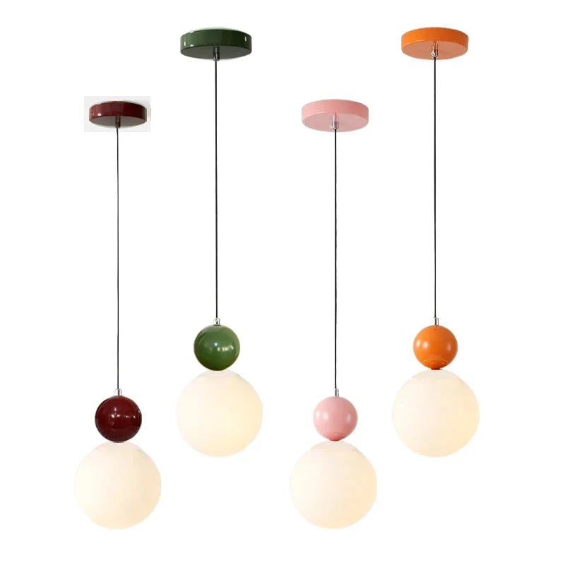 European White Glass Globe Pendant Light