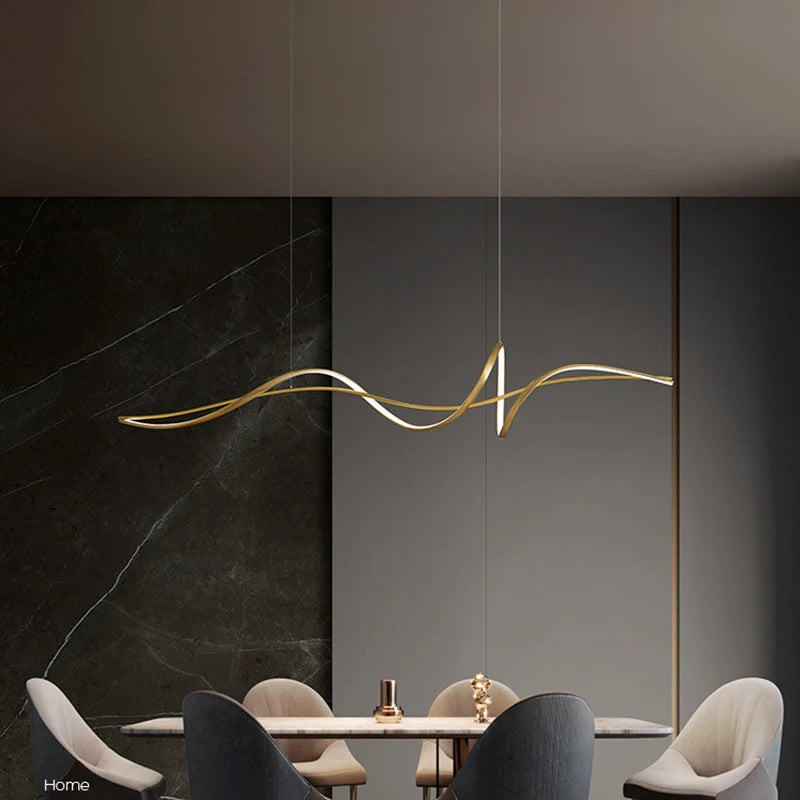 Modern Linear Acrylic Pendant Light in Gold or White