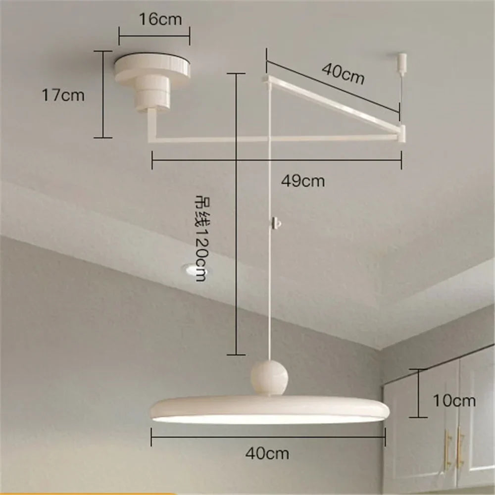 ثريا ديكور بايتس™ LED بتصميم حديد كريمي لغرفة النوم وغرفة المعيشة