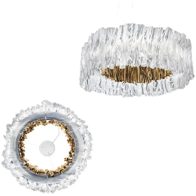 DecorBites™ Acrylic Ceiling Chandelier for Art Restaurant Hotel Living Room Kitchen LED Ring Light
