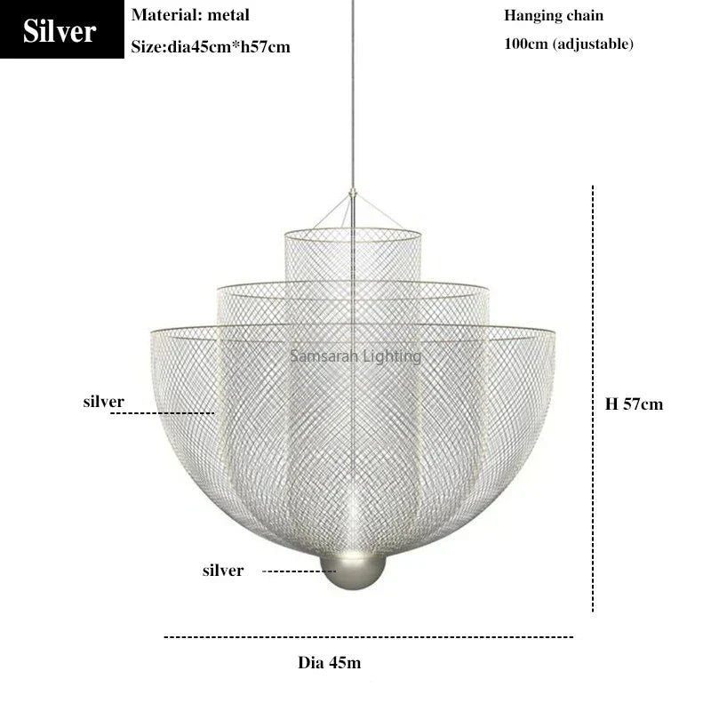 DecorBites™ Geometric Iron Chandelier | Nordic Loft Pendant Light Fixture
