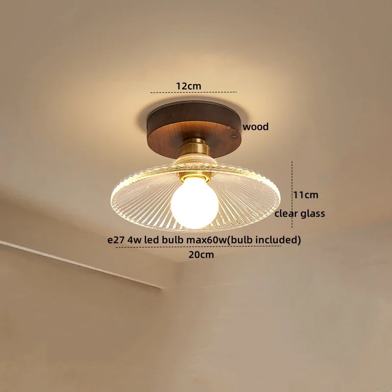 DecorBites™ Copper Wood LED Ceiling Lamp Modern Indoor Lighting Fixtures