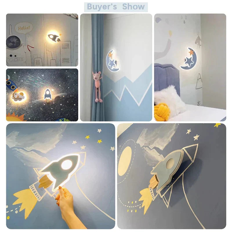 مصباح حائط LED بتصميم كرتوني للأطفال من DecorBites™: إضاءة غرفة نوم عصرية، لطيفة، ومبتكرة
