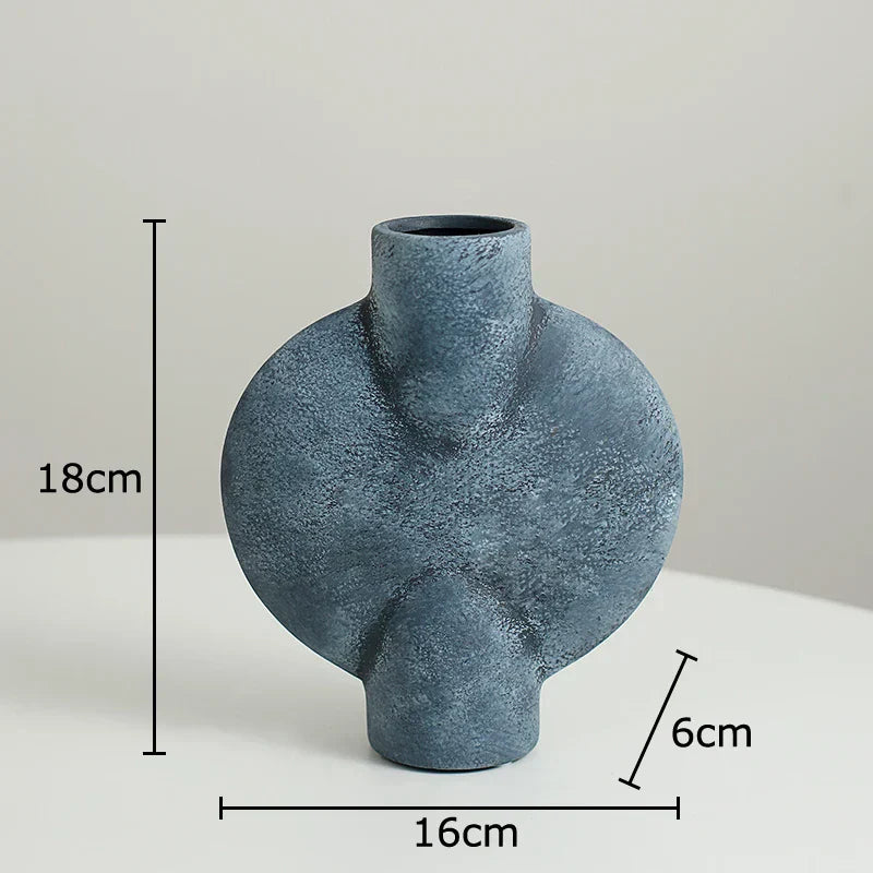 DecorBites™ Geometric Ceramic Vase for Stylish Floral Arrangements