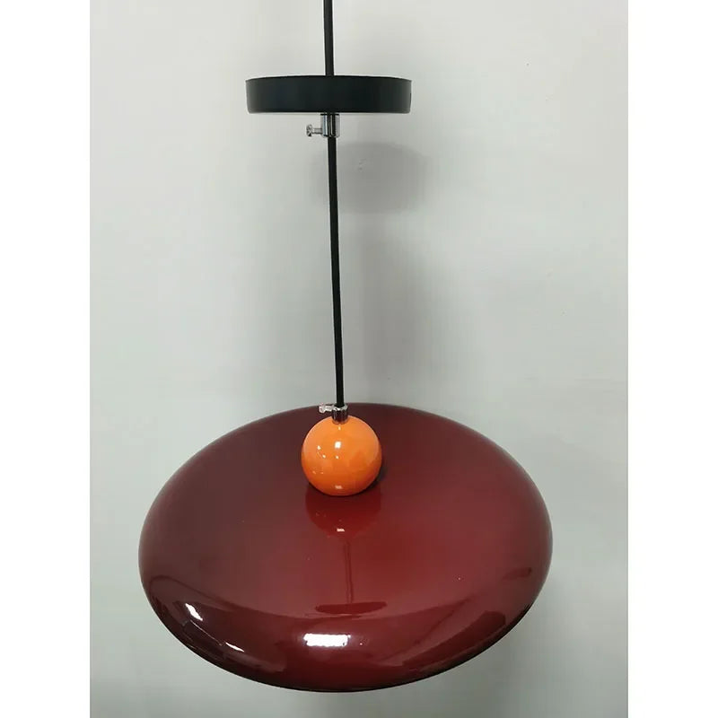 French Cream Flying Saucer Metal Pendant Light
