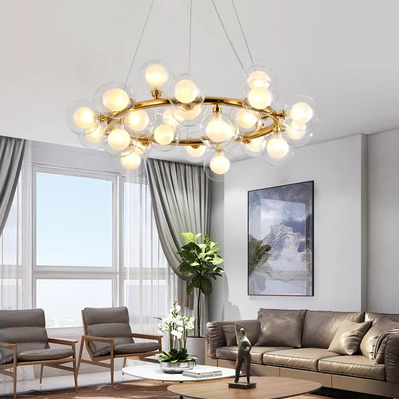 DecorBites™ Glass Ball LED Chandelier Modern Pendant Light for Home Decor