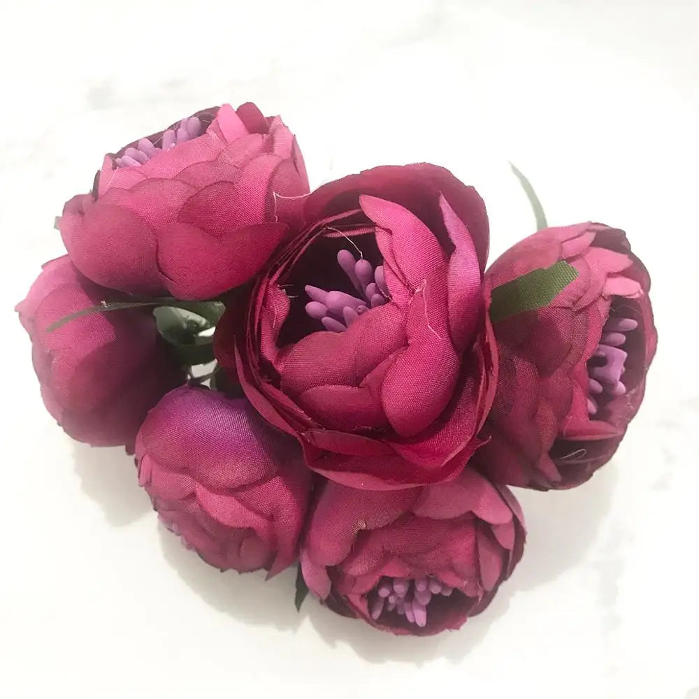 DecorBites™ 200pcs Mixed Rose Red Flower Cherry Stamen Berries Bundle for DIY Decor