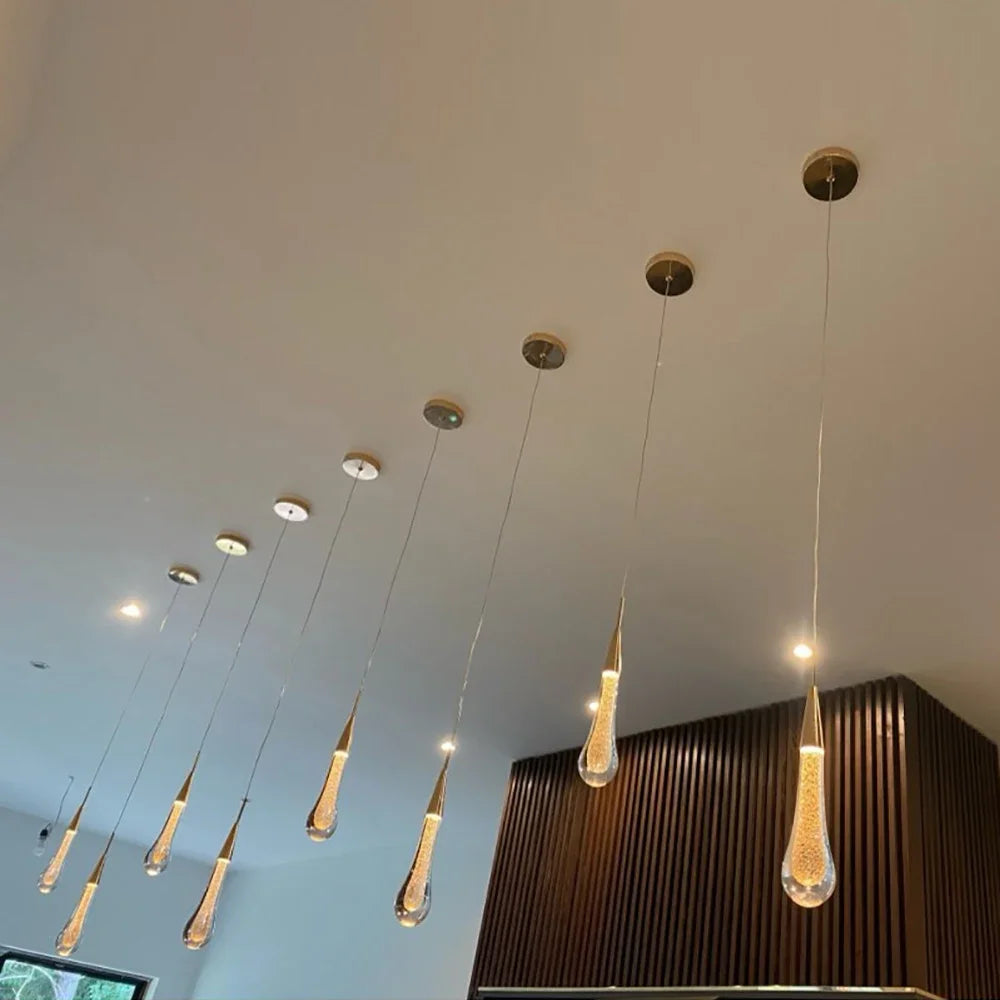 Post-Modern Crystal Teardrop Glass Pendant Light
