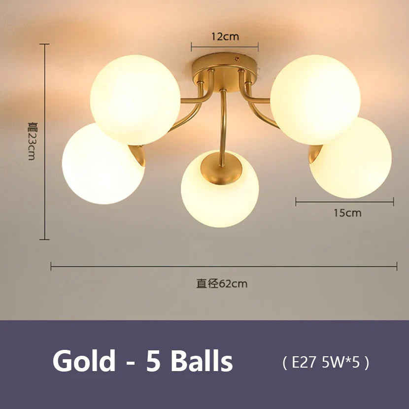 DecorBites™ Glass Bubble LED Ceiling Light for Living Room Kitchen Bedroom