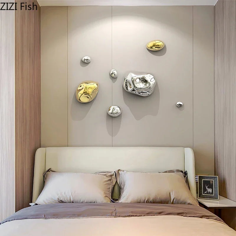 DecorBites™ 3D Stone Wall Ornaments: Room Aesthetics & Decoration - Plating Craft Stone Pendants