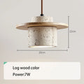 Japanese Stone and Wood Cream Pendant Light