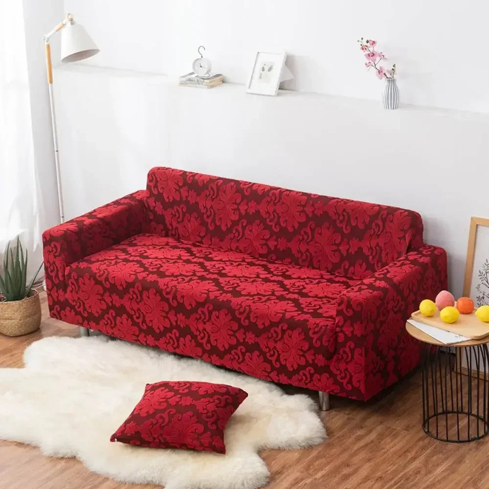 DecorBites™ 3D Solid Embossed Thick Sofa Cover Slipcovers - Spandex Stretch Couch Case