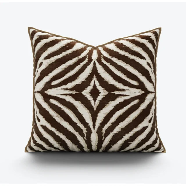 DecorBites™ Gold Zebra Pattern Jacquard Pillow Cover - Modern Luxury Decor