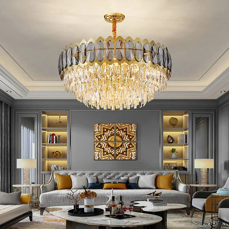 DecorBites™ Crystal Ceiling Chandelier for Modern Living Room Decor