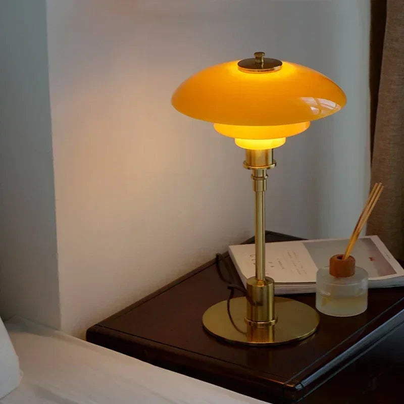 DecorBites™ Glass Desk Lamp: Modern Danish Design for Living Room, Study, or Hotel Bedside