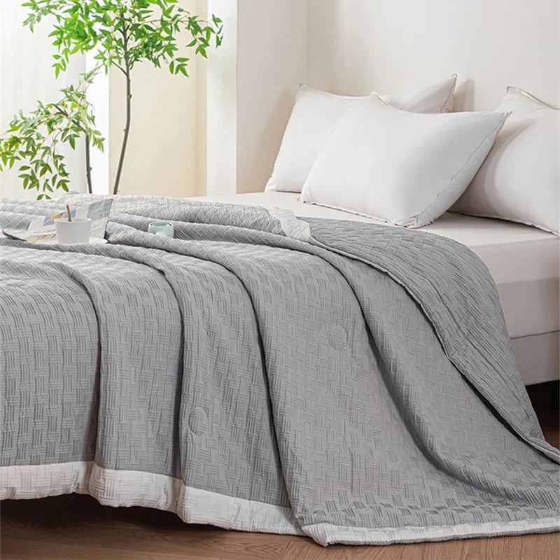 لحاف الصيف المحبوك بنسيج الوافل من DecorBites™: ناعم، قابل للتنفس، مُبرّد، قابل للغسل في الغسالة، خفيف الوزن، ولطيف على البشرة