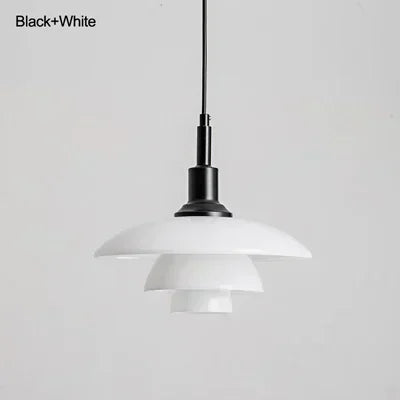 Danish Three-Layer Dish Glass Pendant Light