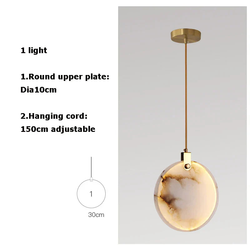 DecorBites™ 2025 Art Deco Marble Golden Lustre LED Chandelier Lighting