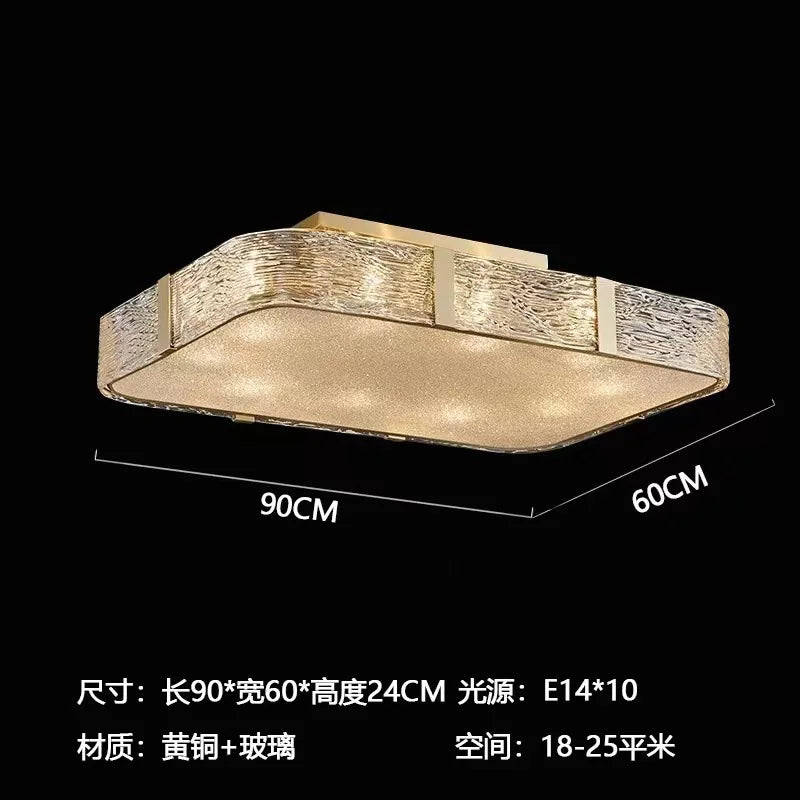 ثريا سقف زجاجية ذهبية DecorBites™ مصباح تعليق LED لديكور المنزل