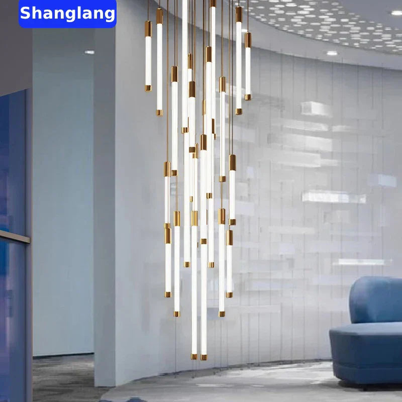 DecorBites™ ثريات LED إضاءة متدلية حديثة لدرج السقف ديكور فاخر لغرفة المعيشة