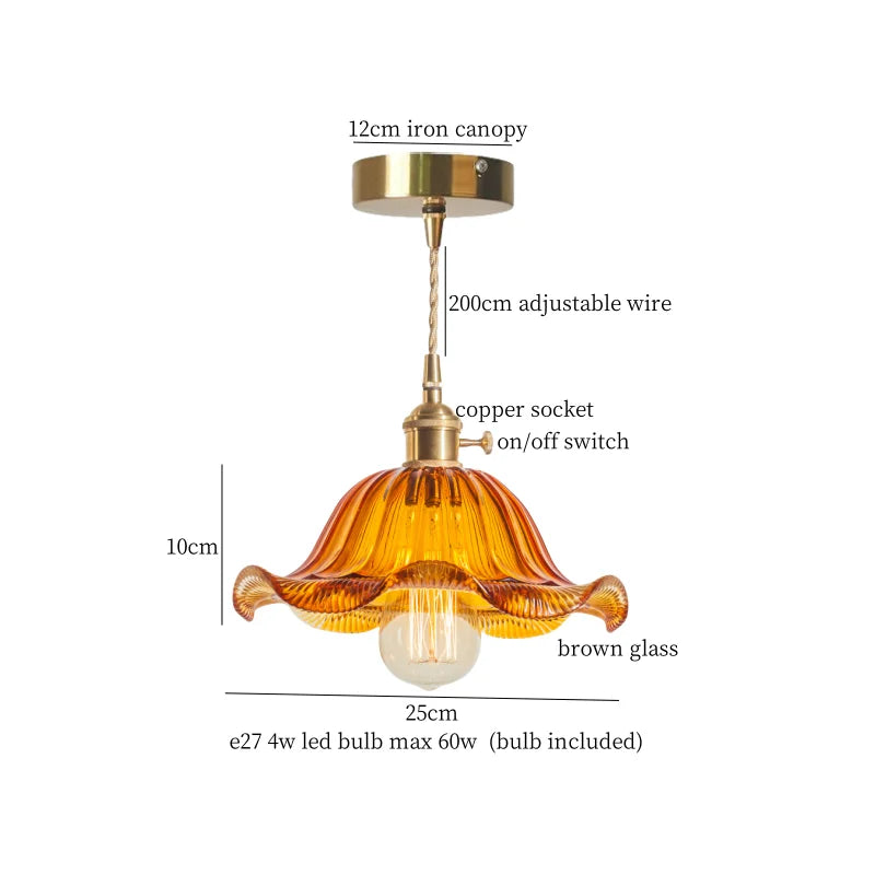 DecorBites™ Glass Pleats LED Pendant Lights for Home and Commercial Spaces