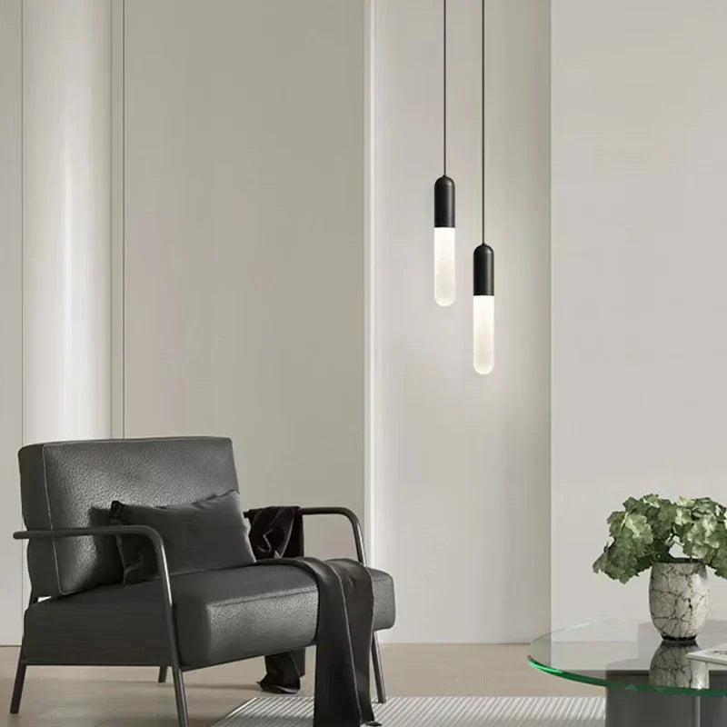 DecorBites™ Gold LED Pendant Lamp for Bedroom & Kitchen Lighting - Long Cable Suspended Fixture
