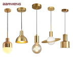 Nordic Simplicity E27 LED chandelier lamp golden small Pendant Lights for study room bedroom bedside loft illumination fixture