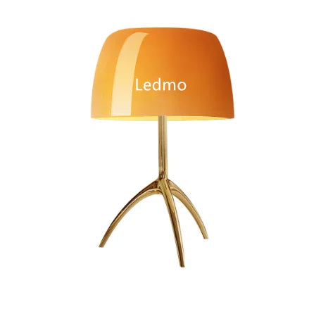 DecorBites™ Glass Shade Table Lamp: Designer Tripod Desk Light for Bedroom
