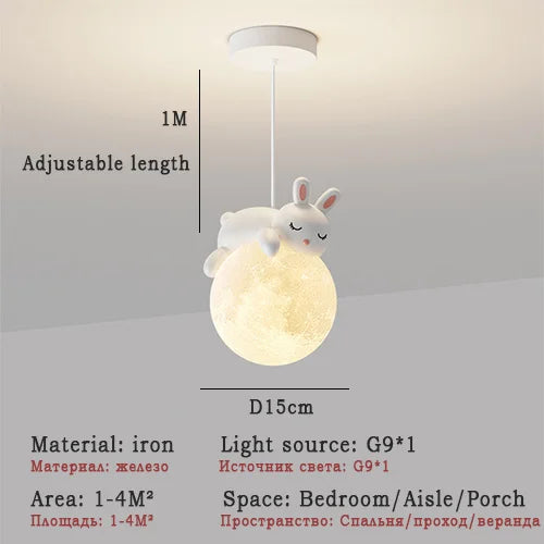 DecorBites™ LED Rabbit Chandelier Pendant Light for Home Decoration Living Room Bedroom