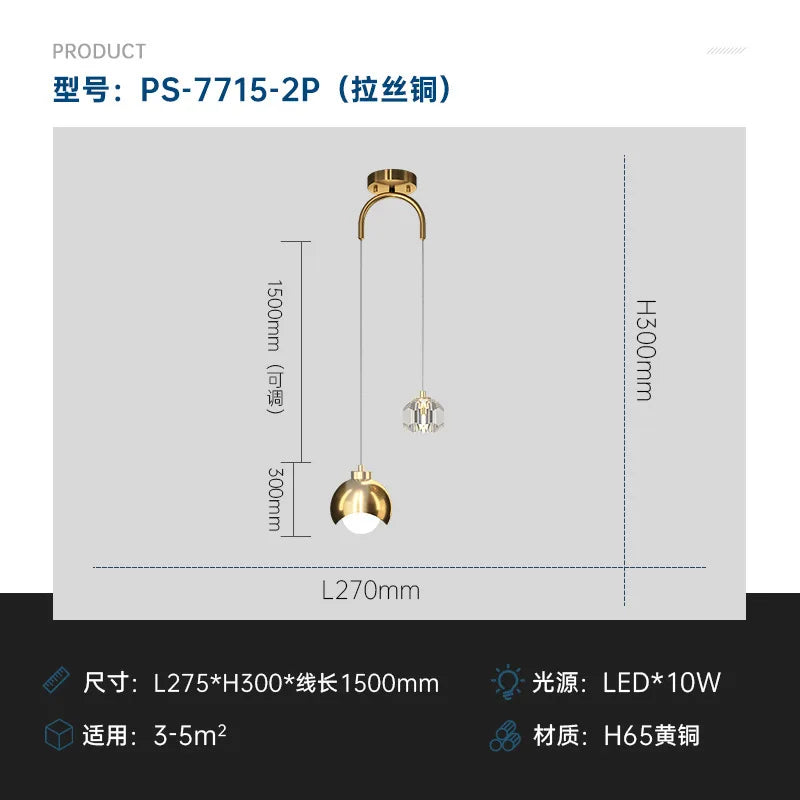DecorBites™ Glass Ball Pendant Chandelier for Luxury Living Room, Bedroom, Hotel Villa