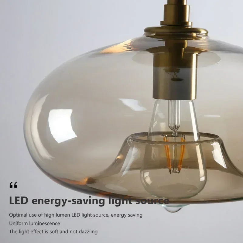 Vintage Glass Pendant Light With Nordic Modern Style