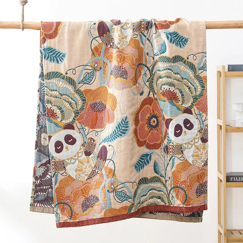 DecorBites™ Gauze Flower Bath Towel 80x160cm - Quick-Drying & Absorbent