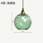 Nordic Water Grain Colored Glass Globe Pendant Light
