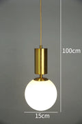 DecorBites™ ثريا سقفية ذهبية كروية بإضاءة LED لإضاءة ديكور المنزل الفاخر