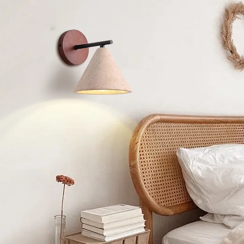 Applique Murale LED DecorBites™ en Travertin Jaune Fer pour Chambre, Salle de Bain, Miroir